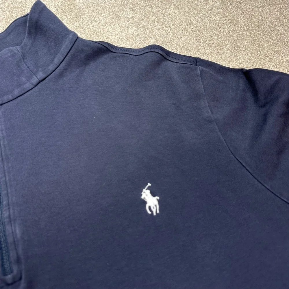 Polo by Ralph Lauren Men's XXL Pullover‎ Quarter Zip Long Sleeve Navy Blue Shirt